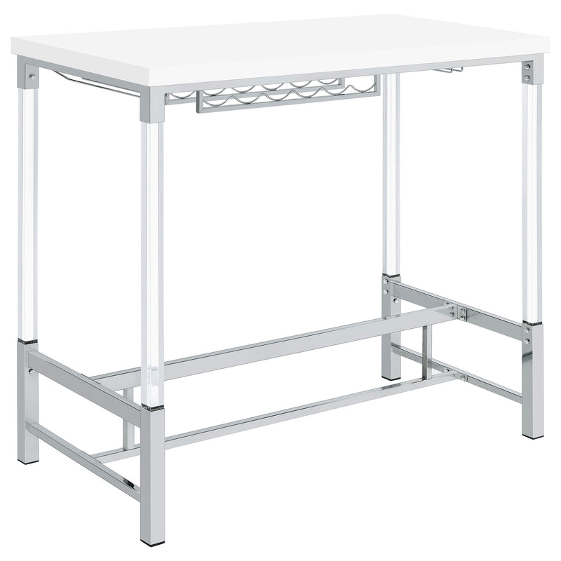 Norcrest 47-inch Acrylic Leg Bar Table White High Gloss - detail 6
