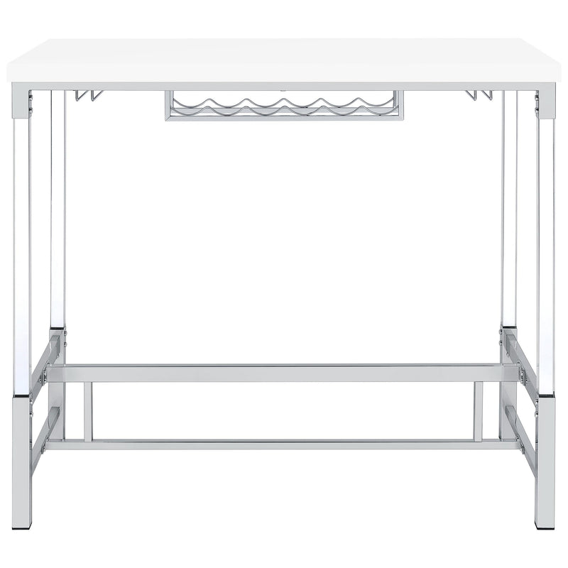 Norcrest 47-inch Acrylic Leg Bar Table White High Gloss - detail 7