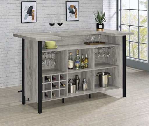 Bellemore Freestanding Home Bar Wine Cabinet Grey Driftwood - alternate view