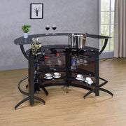 Dallas 3-piece Curved Freestanding Home Bar Cabinet Black - alternate view