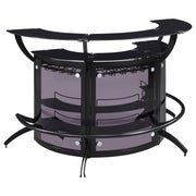 Dallas 3-piece Curved Freestanding Home Bar Cabinet Black - detail 3