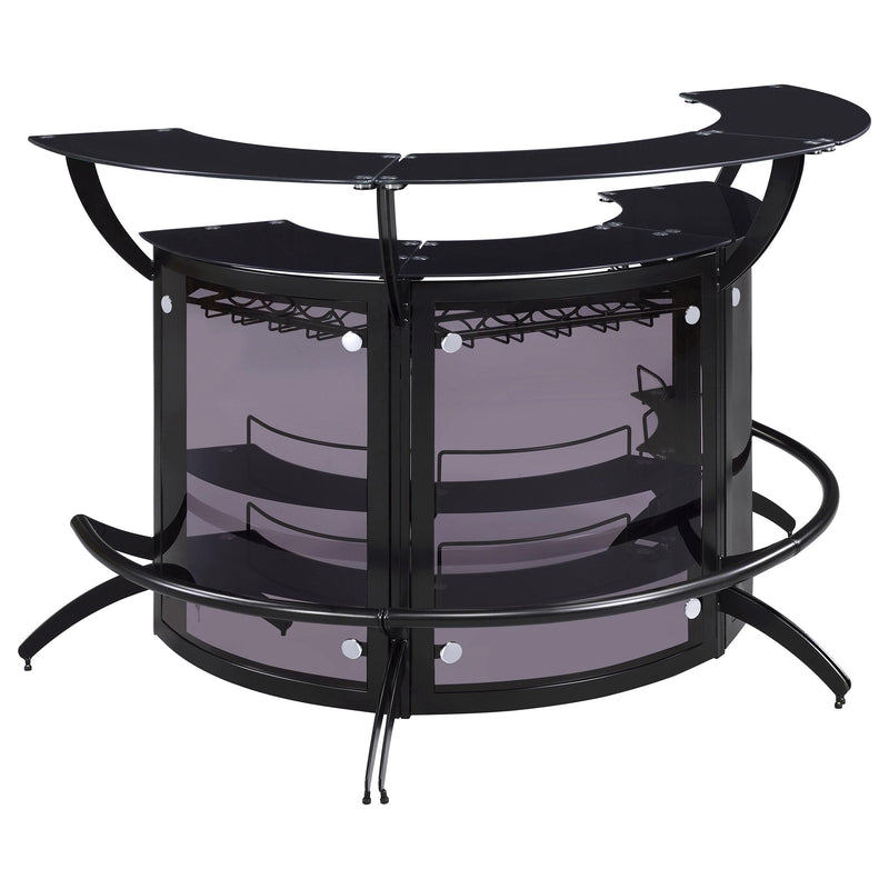 Dallas 3-piece Curved Freestanding Home Bar Cabinet Black - detail 3
