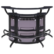 Dallas 3-piece Curved Freestanding Home Bar Cabinet Black - detail 4
