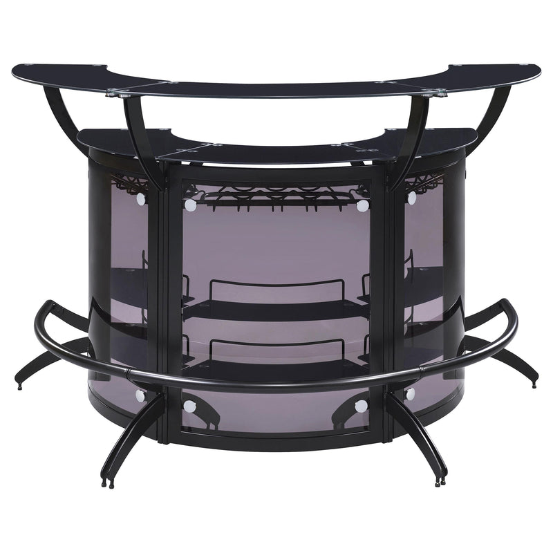 Dallas 3-piece Curved Freestanding Home Bar Cabinet Black - detail 4