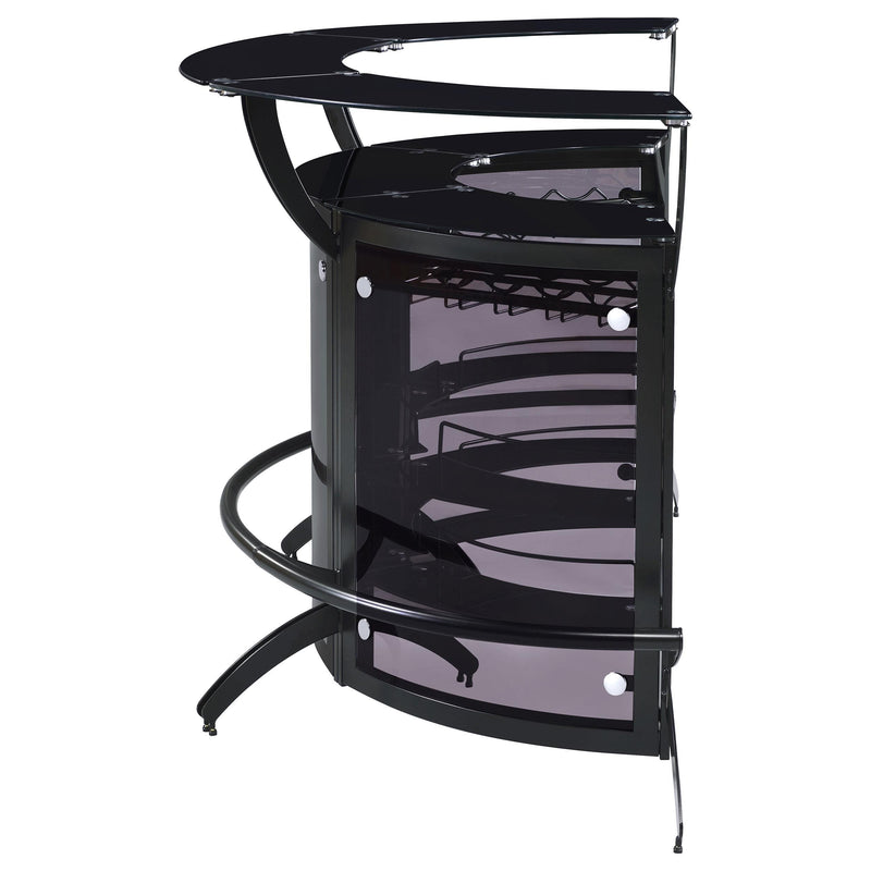 Dallas 3-piece Curved Freestanding Home Bar Cabinet Black - detail 6