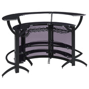 Dallas 3-piece Curved Freestanding Home Bar Cabinet Black - detail 7