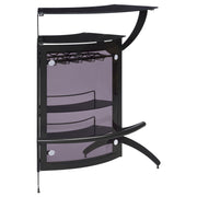 Dallas 2-shelf Curved Freestanding Home Bar Cabinet Black - detail 3