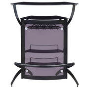 Dallas 2-shelf Curved Freestanding Home Bar Cabinet Black - detail 4