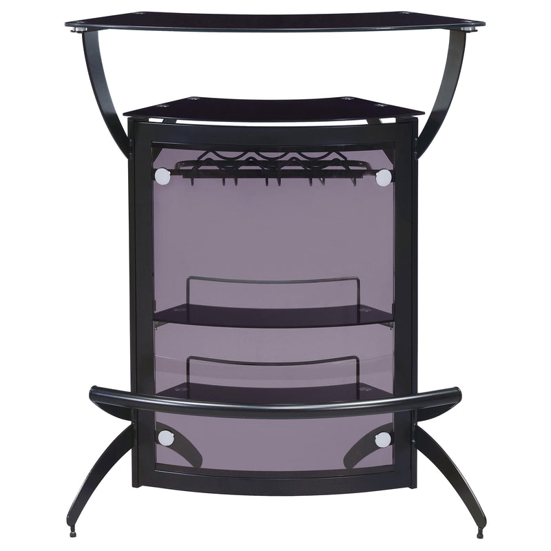 Dallas 2-shelf Curved Freestanding Home Bar Cabinet Black - detail 4