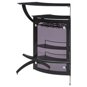 Dallas 2-shelf Curved Freestanding Home Bar Cabinet Black - detail 5
