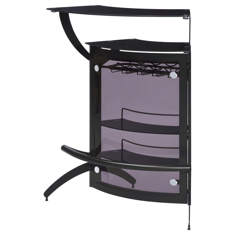 Dallas 2-shelf Curved Freestanding Home Bar Cabinet Black - detail 5
