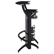 Dallas 2-shelf Curved Freestanding Home Bar Cabinet Black - detail 6