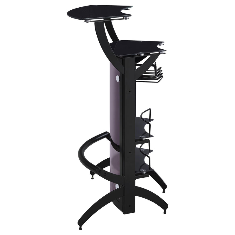 Dallas 2-shelf Curved Freestanding Home Bar Cabinet Black - detail 6