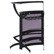 Dallas 2-shelf Curved Freestanding Home Bar Cabinet Black - detail 7