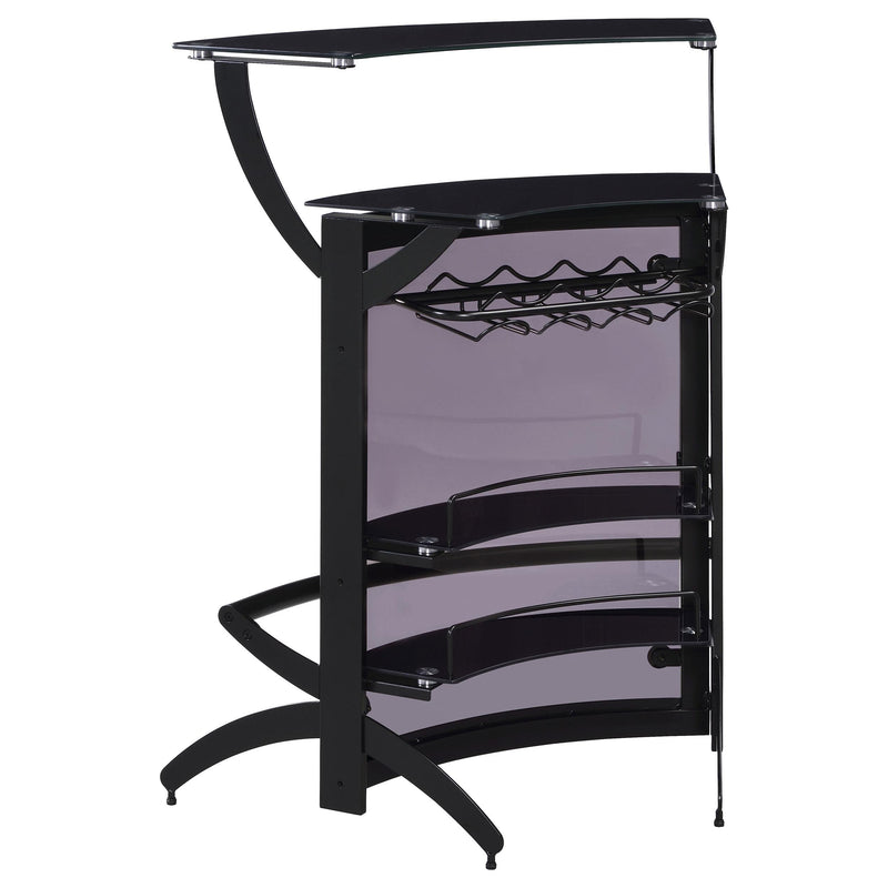 Dallas 2-shelf Curved Freestanding Home Bar Cabinet Black - detail 7