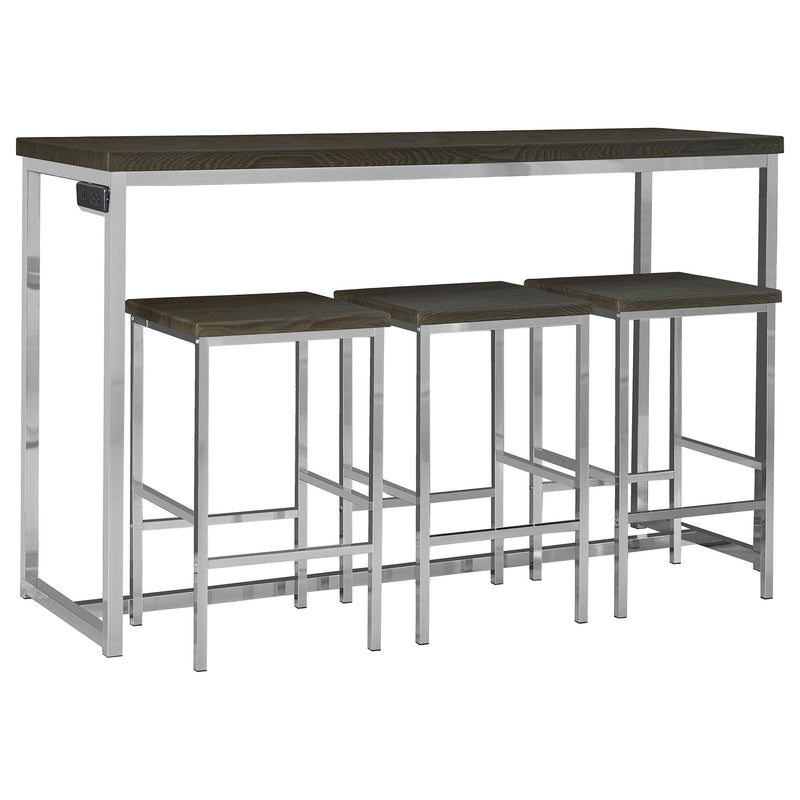 Cassidy 4-piece Counter Height Dining Table Set Dark Oak - alternate view