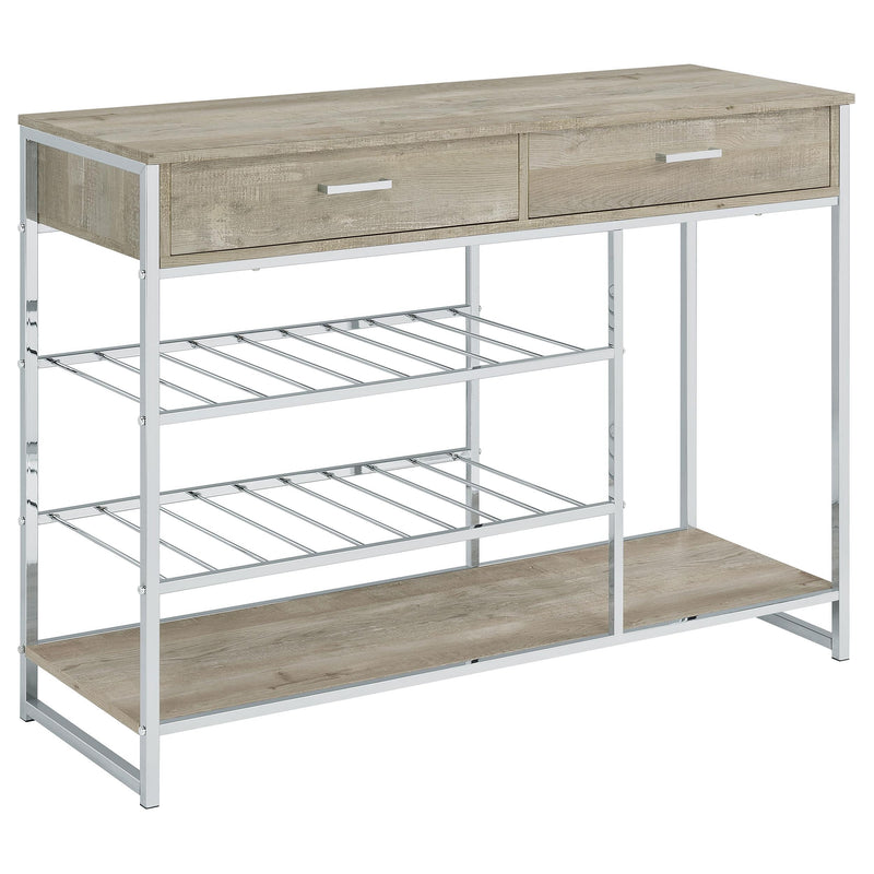 Melrose 2-drawer Home Bar Storage with Wine Rack Grey - alternate view