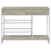 Melrose 2-drawer Home Bar Storage with Wine Rack Grey - detail 4