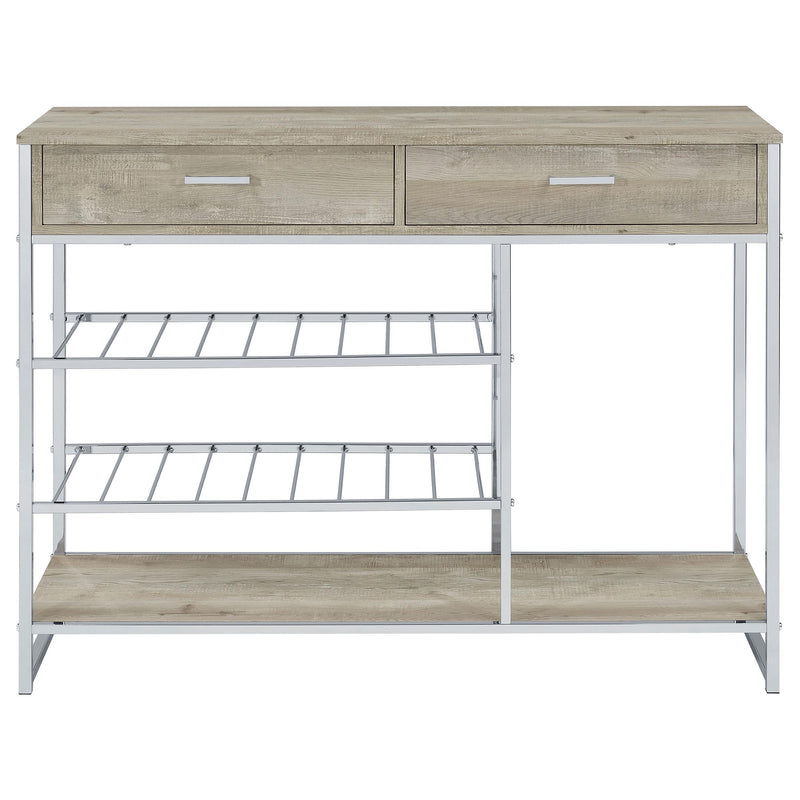 Melrose 2-drawer Home Bar Storage with Wine Rack Grey - detail 4