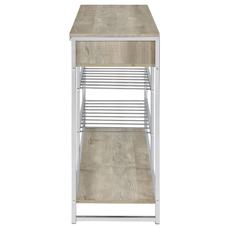 Melrose 2-drawer Home Bar Storage with Wine Rack Grey - detail 5