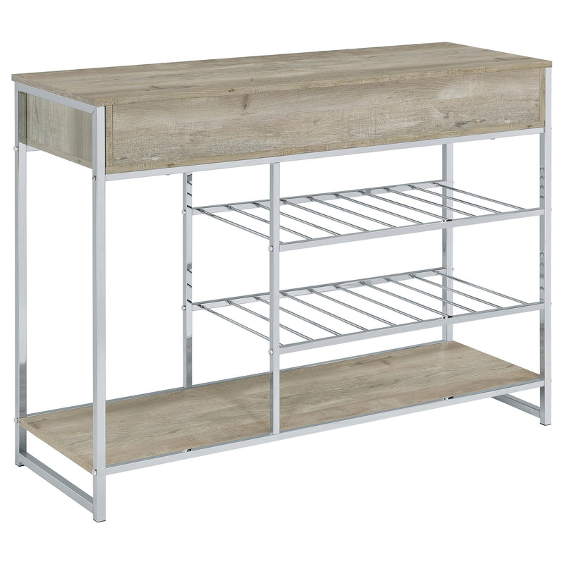 Melrose 2-drawer Home Bar Storage with Wine Rack Grey - detail 6