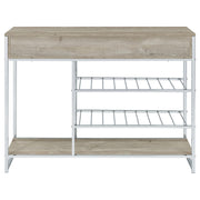 Melrose 2-drawer Home Bar Storage with Wine Rack Grey - detail 7