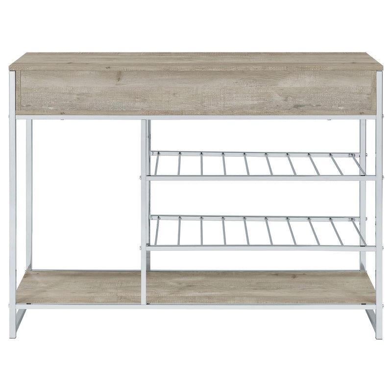 Melrose 2-drawer Home Bar Storage with Wine Rack Grey - detail 7