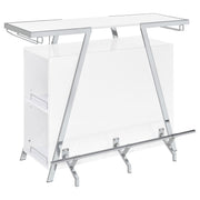 Araceli Freestanding LED Home Bar Cabinet White High Gloss - detail 3