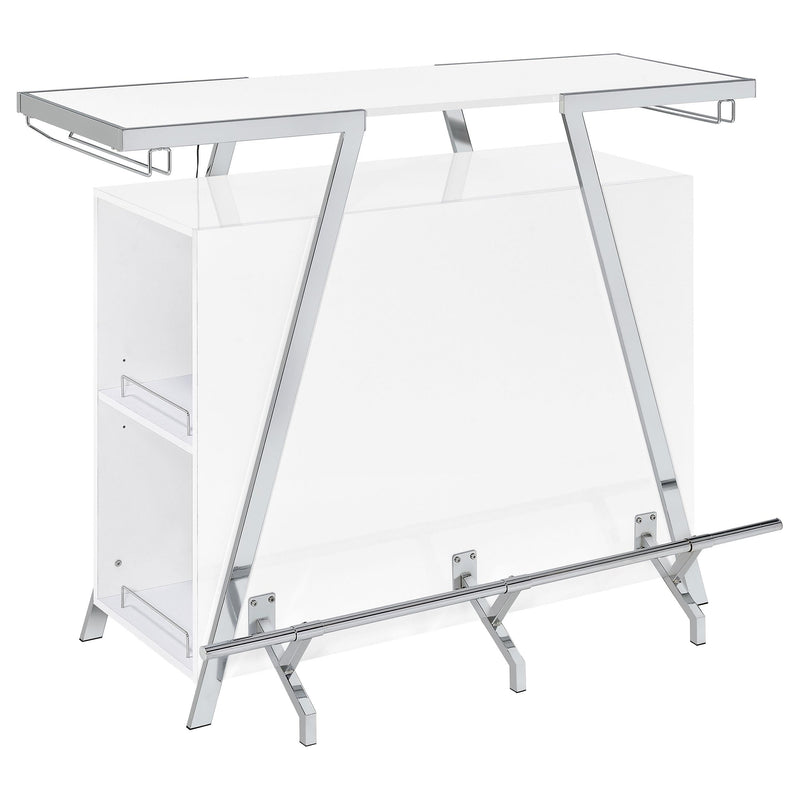 Araceli Freestanding LED Home Bar Cabinet White High Gloss - detail 3