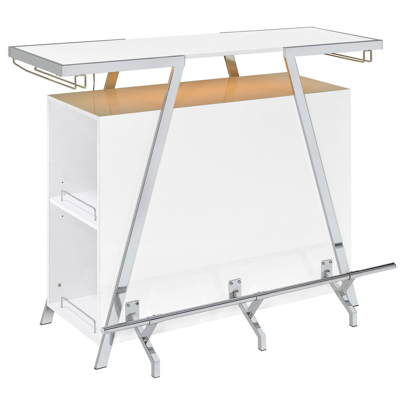 Araceli Freestanding LED Home Bar Cabinet White High Gloss - detail 5
