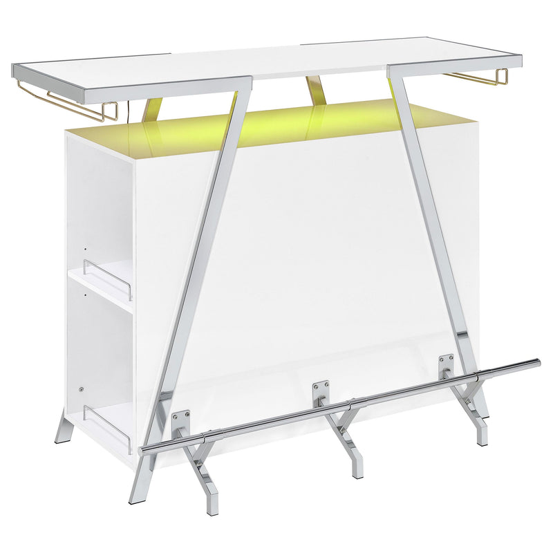 Araceli Freestanding LED Home Bar Cabinet White High Gloss - detail 7