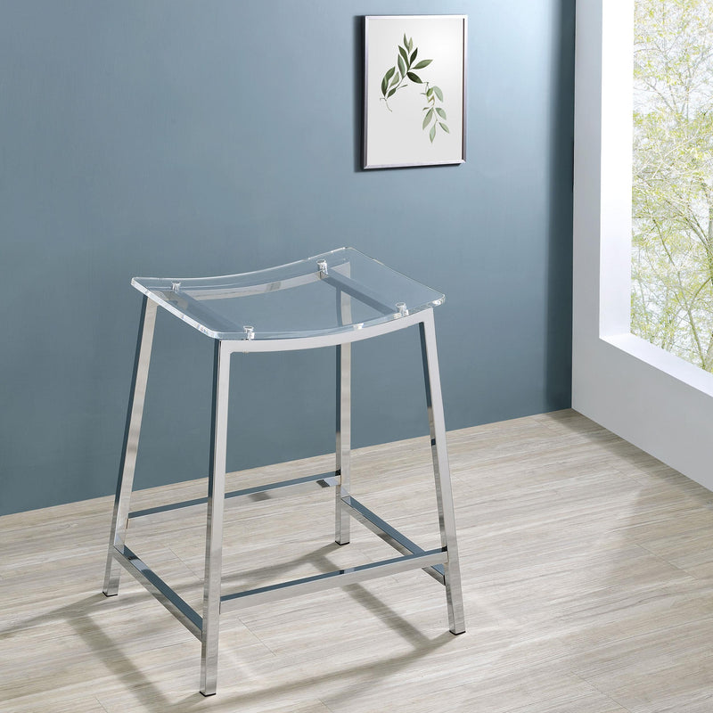 Jovani Acrylic Backless Counter Stool Chrome (Set of 2) - alternate view