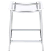 Jovani Acrylic Backless Counter Stool Chrome (Set of 2) - detail 4