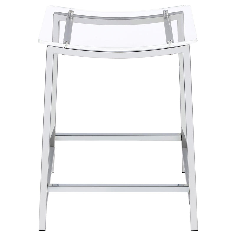 Jovani Acrylic Backless Counter Stool Chrome (Set of 2) - detail 4