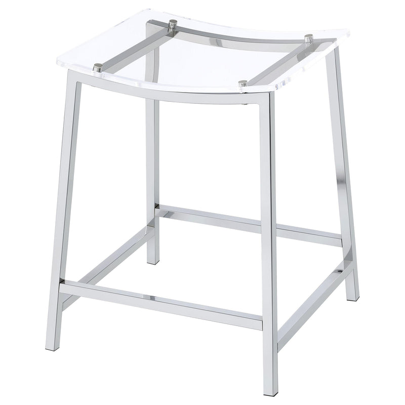 Jovani Acrylic Backless Counter Stool Chrome (Set of 2) - detail 5