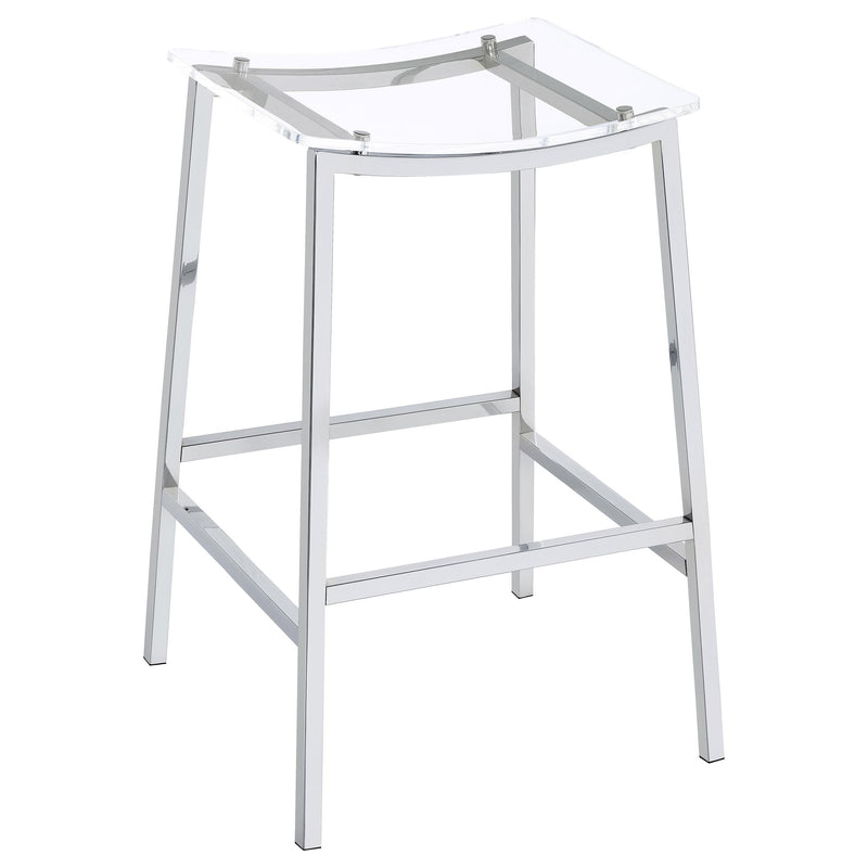 Jovani Acrylic Backless Bar Stool Chrome (Set of 2) - detail 3