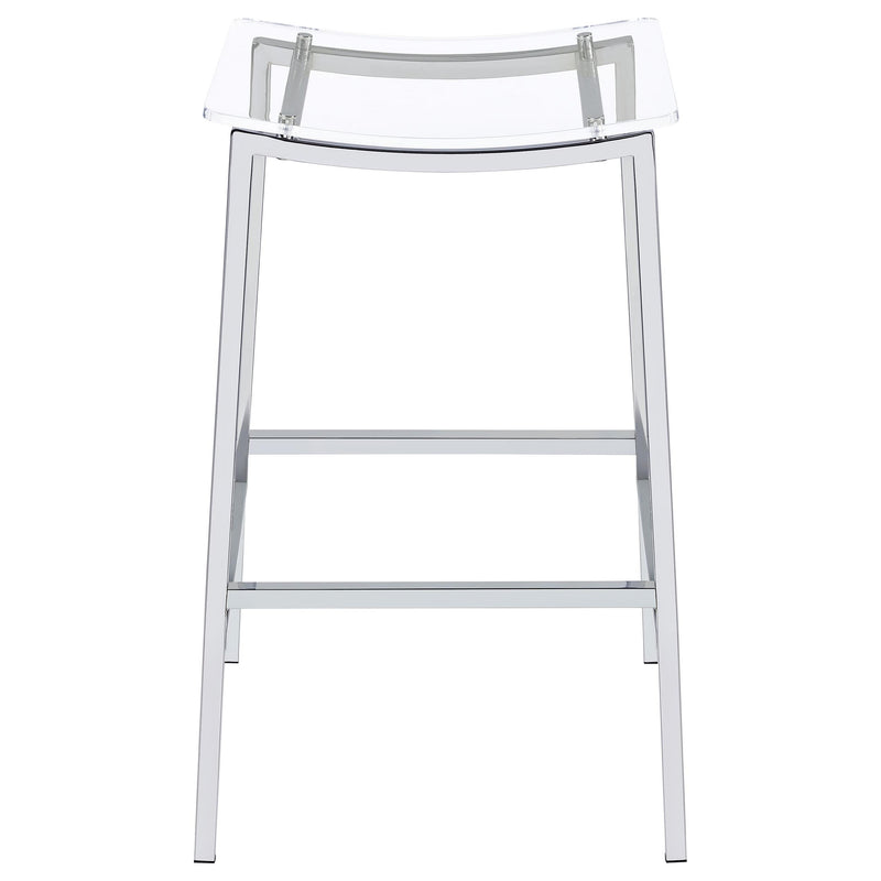 Jovani Acrylic Backless Bar Stool Chrome (Set of 2) - detail 4