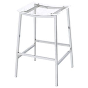 Jovani Acrylic Backless Bar Stool Chrome (Set of 2) - detail 5