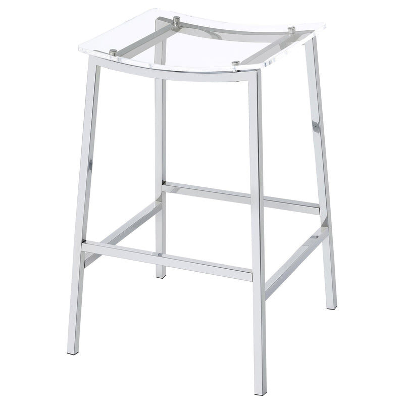 Jovani Acrylic Backless Bar Stool Chrome (Set of 2) - detail 5