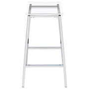 Jovani Acrylic Backless Bar Stool Chrome (Set of 2) - detail 6