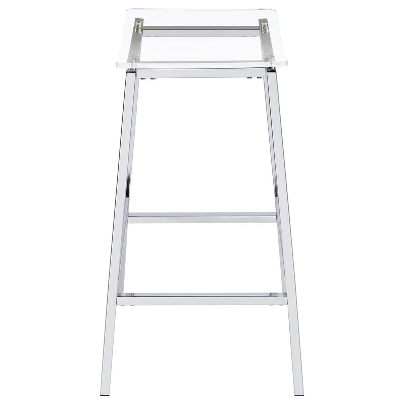 Jovani Acrylic Backless Bar Stool Chrome (Set of 2) - detail 6