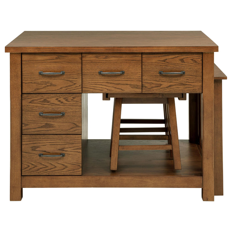 Mayfair 3-piece Kitchen Island with Extension Table Dark Oak - detail 6