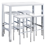 Natividad 5-piece Pub Height Bar Table Set White High Gloss - alternate view