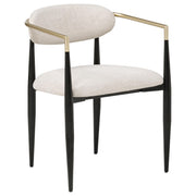Bradbury Fabric Upholstered Dining Arm Chair Beige (Set of 2) - detail 3
