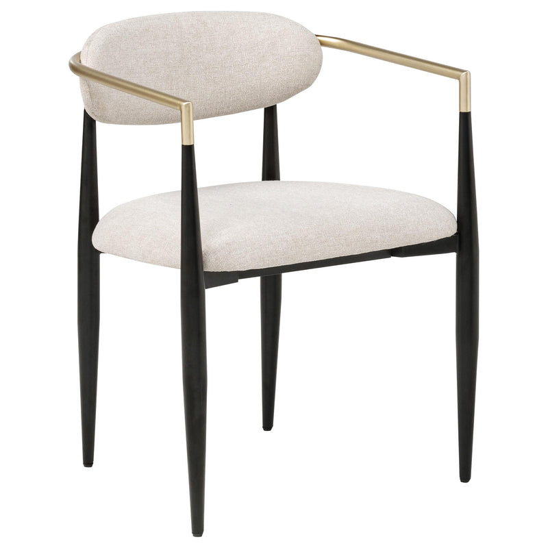 Bradbury Fabric Upholstered Dining Arm Chair Beige (Set of 2) - detail 3