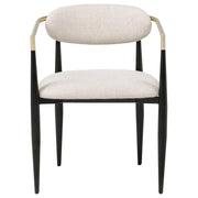Bradbury Fabric Upholstered Dining Arm Chair Beige (Set of 2) - detail 4