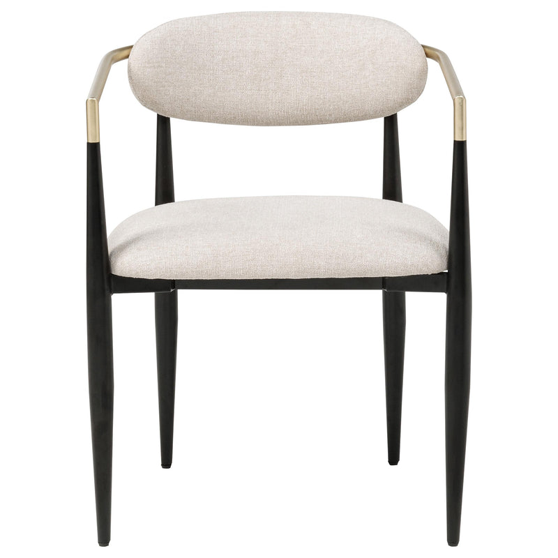 Bradbury Fabric Upholstered Dining Arm Chair Beige (Set of 2) - detail 4