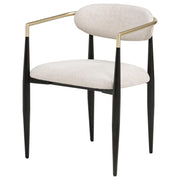 Bradbury Fabric Upholstered Dining Arm Chair Beige (Set of 2) - detail 5