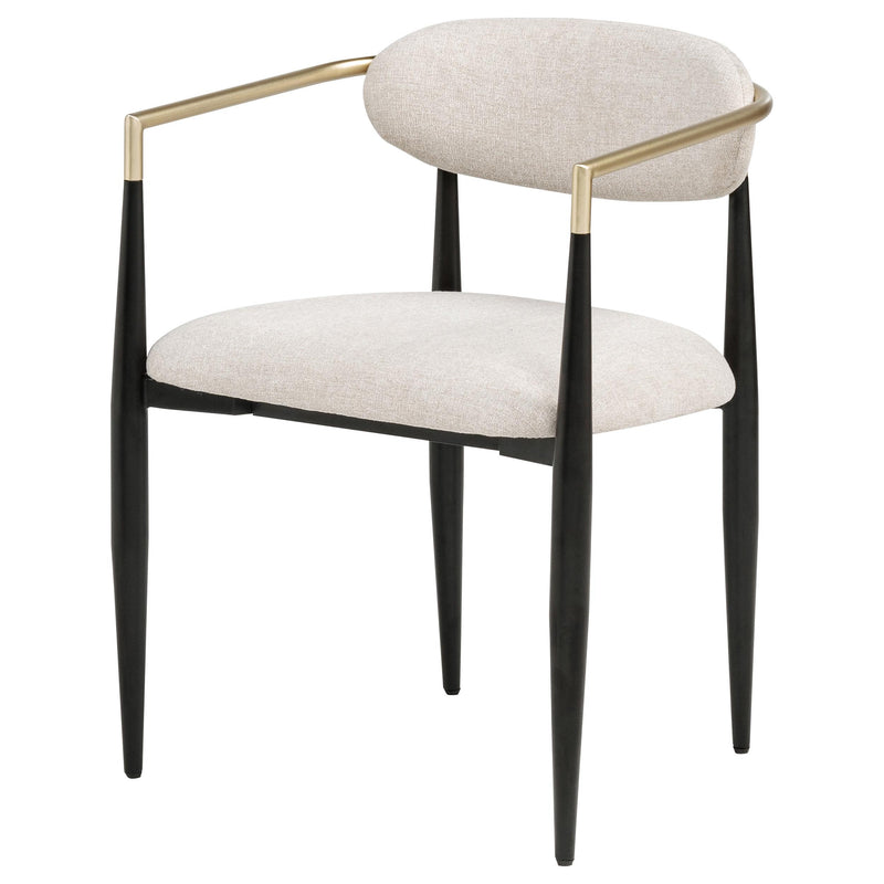 Bradbury Fabric Upholstered Dining Arm Chair Beige (Set of 2) - detail 5