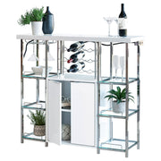Gallimore 2-door Bar Cabinet Wine Storage White High Gloss - alternate view